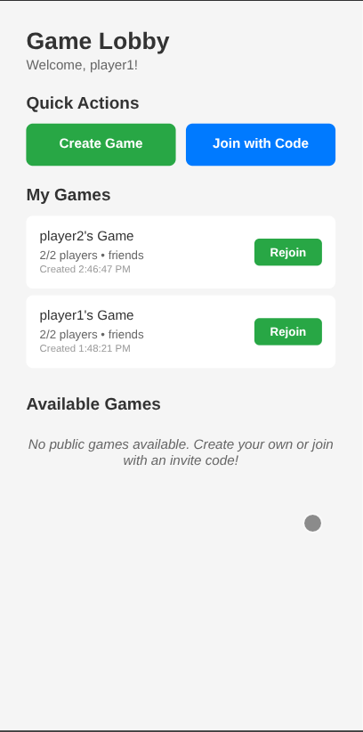 Game lobby